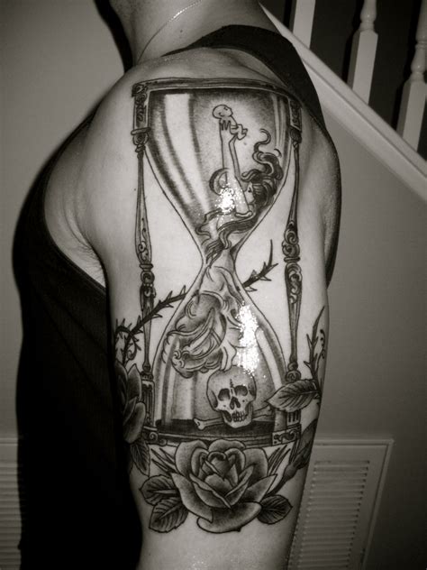 Unique Black and White Hourglass Tattoo Designs